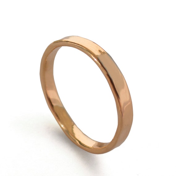 Simple Gold Wedding Band - 18k Rose Gold Ring, 18k Gold Band, Wedding ...