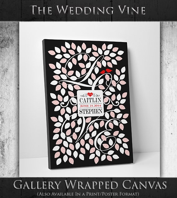 Guest Book Tree Wedding Guestbook - Wedding Tree - 55-150 Guest Sign In - Canvas or Print - 16x20 Inches by WeddingTreePrints