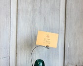 photo card holder // glass insulator card holder // business card // recipe card // postcard // note holder// industrial