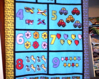 SALE Counting Numbers Toddler Fleece Throw