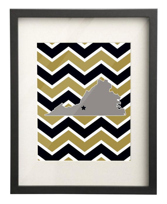 Ferrum College Virginia State Map by PaperFrecklesCampus on Etsy