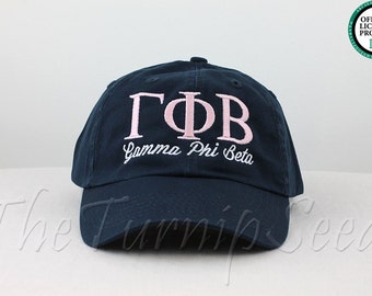 Gamma Phi Beta Sorority Baseball Cap - Custom Color Hat and Embroidery.