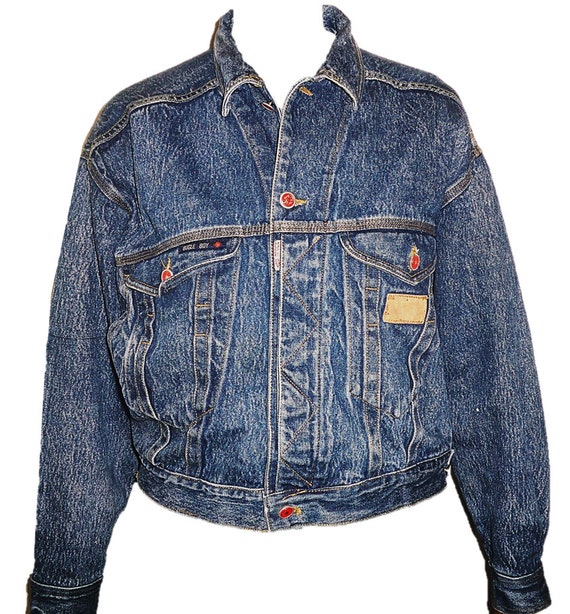 Bugle Boy Retro 90s Faded Long Sleeve Patch Denim by
