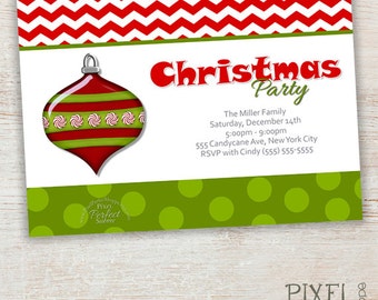 Christmas Party Invitations Grinch Party by PixelPerfectShoppe