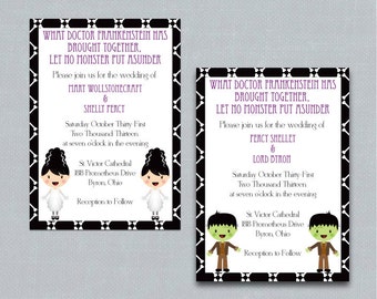 LGBT Wedding Invitation and Halloween Wedding RSVP Card -- Printable