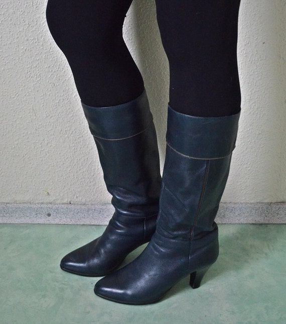 navy thigh high boots