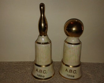 1959 A.B.C. Bowling Salt and Pepper Shakers - St. Louis, MO