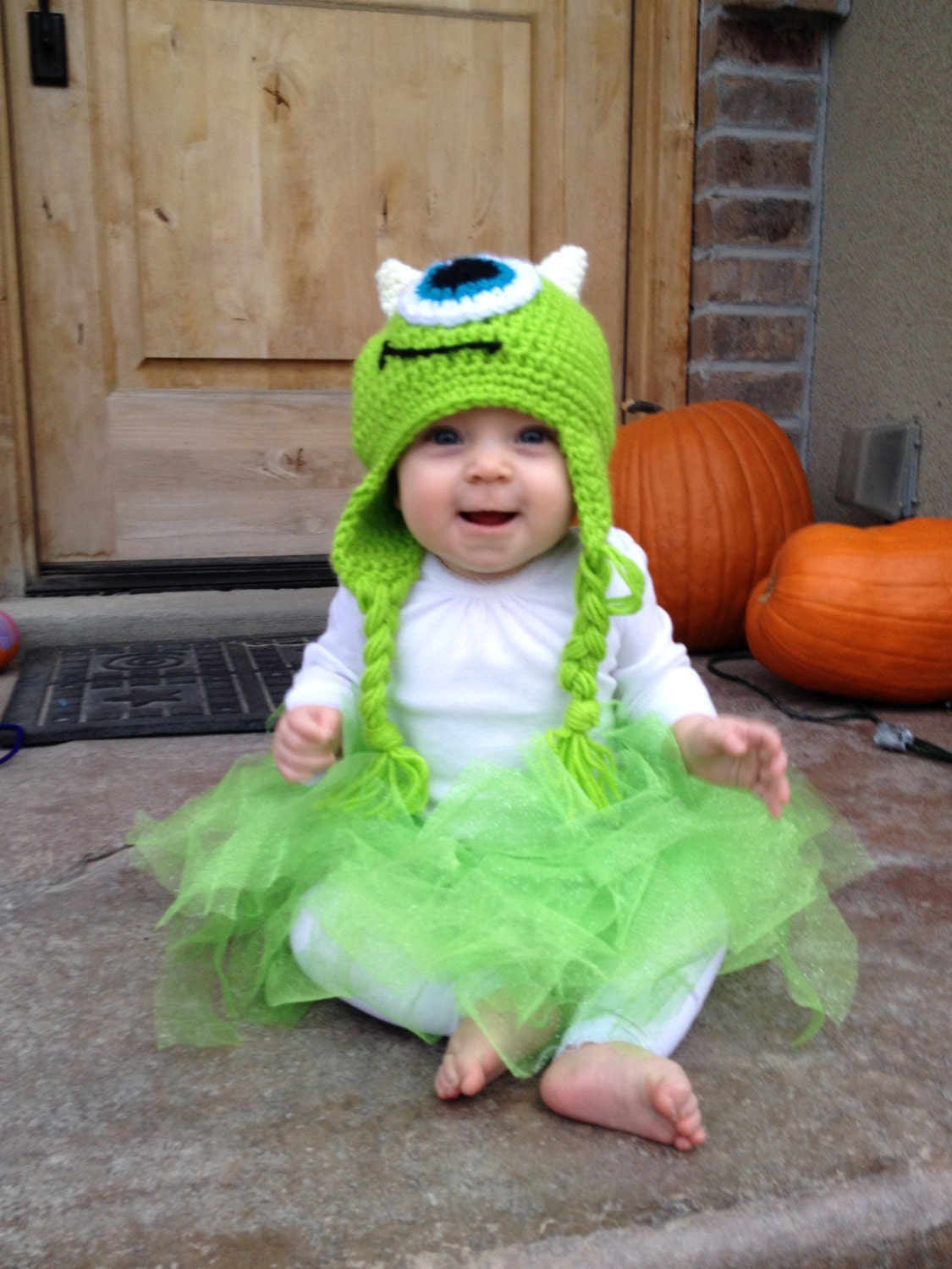 MIke Wazowski Hat Mike Wazowski Hat Monsters Inc. by CrochetByGay