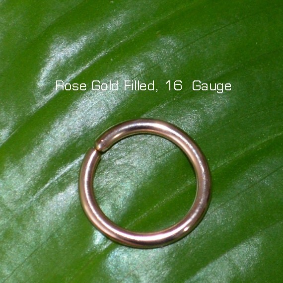 Septum Ring - Gold Nose Ring - Helix Ring - Tragus Piercing - Septum Hoop - Nipple Jewelry - Rook Hoop - Cartilage Ring 16 gauge
