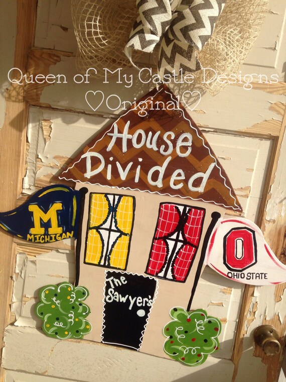 House Divided Door Hanger by queensofcastles on Etsy