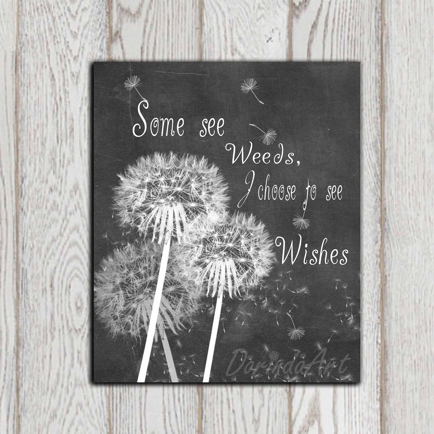 dandelion art print inspirational quote chalkboard printable