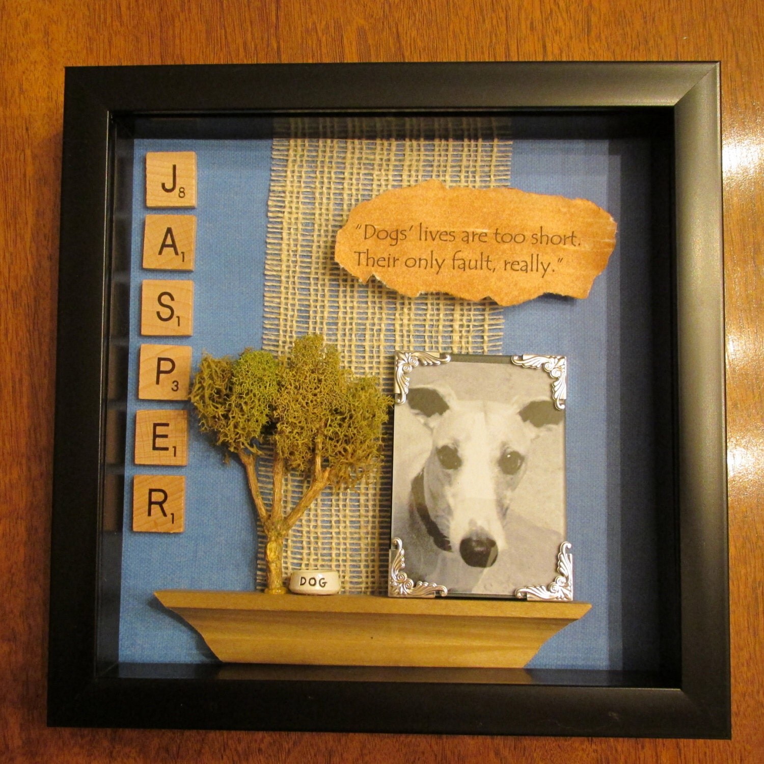 Custom Memorial Dog Shadow Box