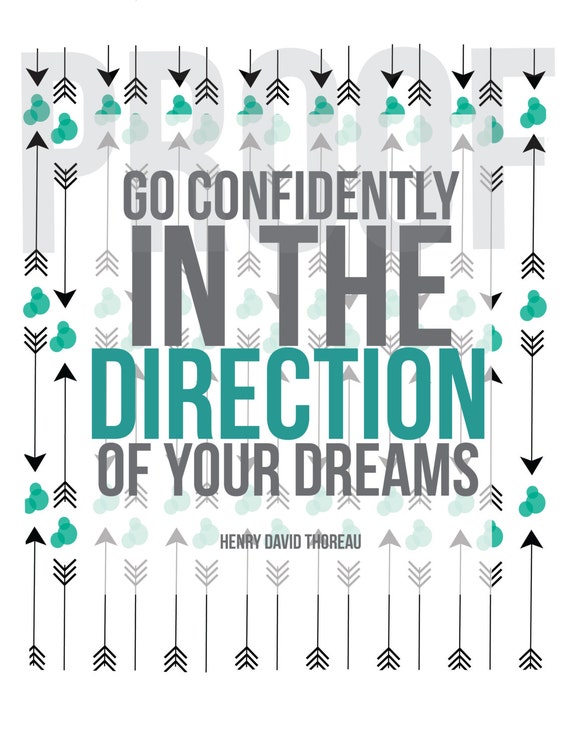 Items similar to Go Confidently Arrow Design Poster on Etsy