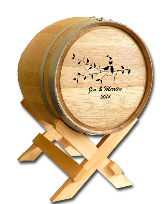 SALE Personalized Wedding Card Barrel Wine Themed Wedding