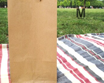 50/ 70/ 100 Kraft Paper Gift Bags_Wedding Party favor bags _Small Medium Large 3sizes_Stand up bags