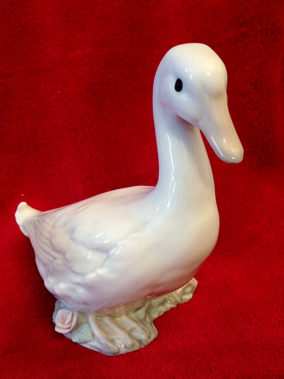 Ceramic Porcelain Duck figurine by Enesco dated by MyFoundVintage