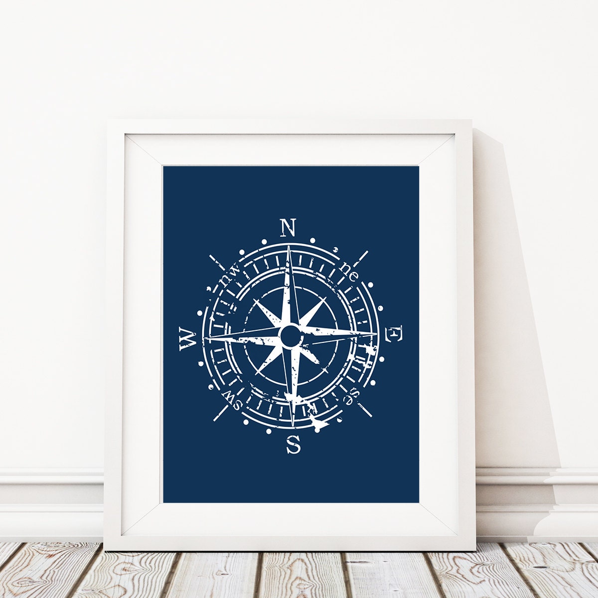 Compass Art Compass Print Nautical Decor Nautical