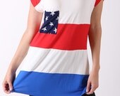 ladies red white and blue tops