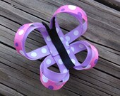 Butterfly Clip PInk and Purple Hair Bow, Back to School Bow