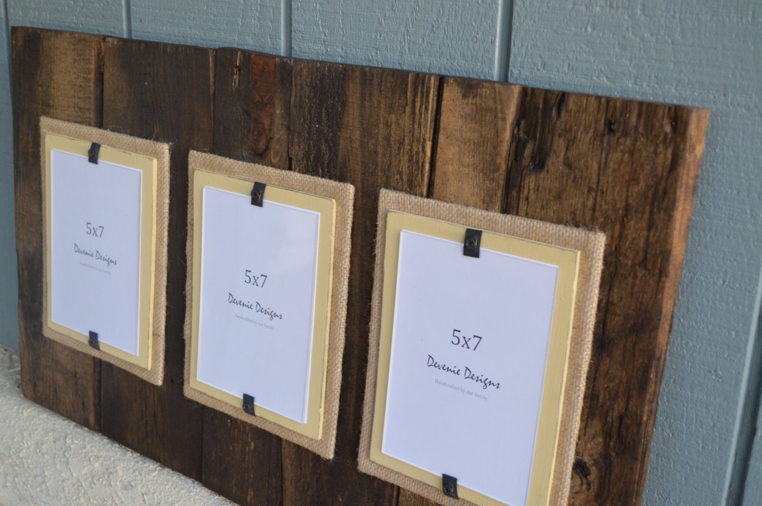 Triple Plank Frame for 5x7 pictures Reclaimed by DevenieDesigns