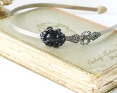 Steampunk Bridal Hair Accessories , Wedding Jewelry , Victorian Black  Headband By Talila Korolker