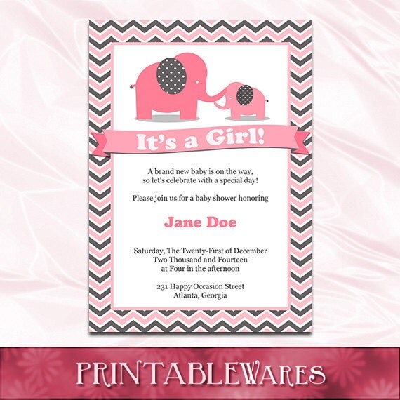 Pink Baby Shower Invitation Templates 4