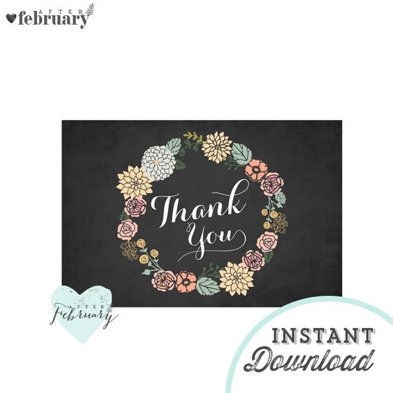 INSTANT Download Thank You Card Printable 4x6 INSTANT