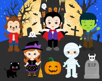 HALLOWEEN Digital Clipart, Halloween Clipart, Trick or Treat Clipart