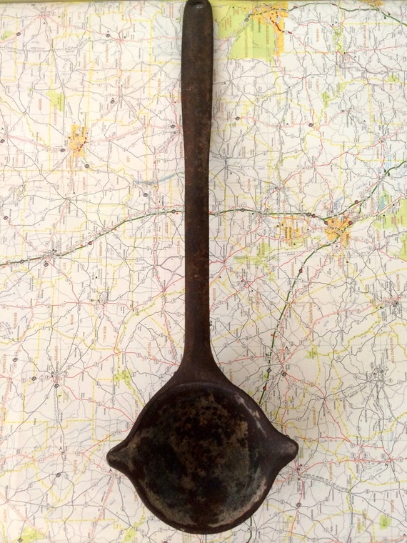 Items similar to Vintage Hollands Erie, PA Cast Iron Ladle on Etsy