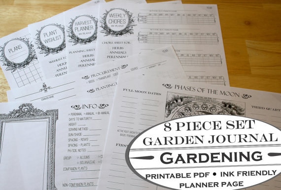 8 Piece Printable Garden Planner Garden Journal add on for on Smallblueprinter Garden Planner
 id=86311