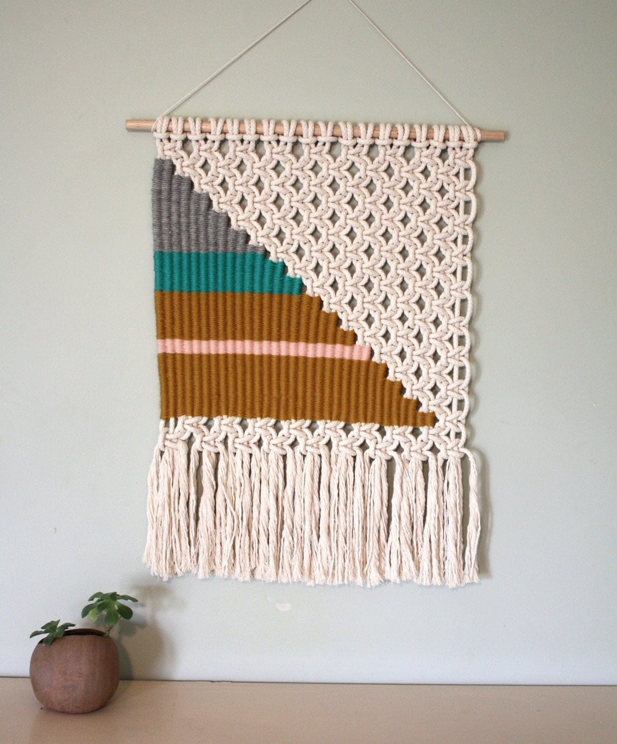 Woven Macrame Wall Hanging / Large Triangle