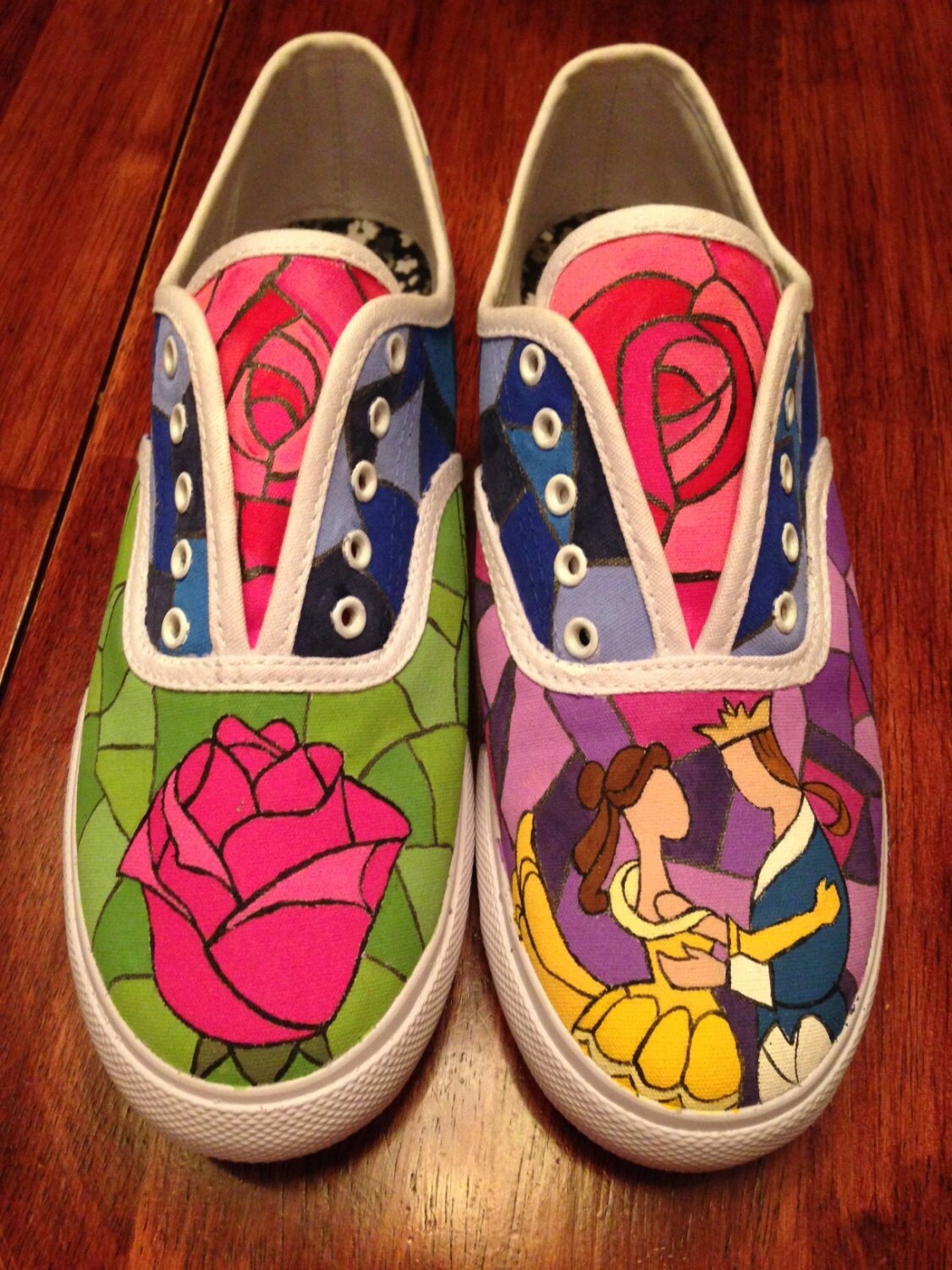 Hand Painted Beauty and the Beast Shoes Disney Beauty and the