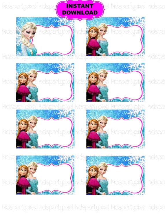 Frozen Name Tag Princess Printable Disney Frozen Inspired