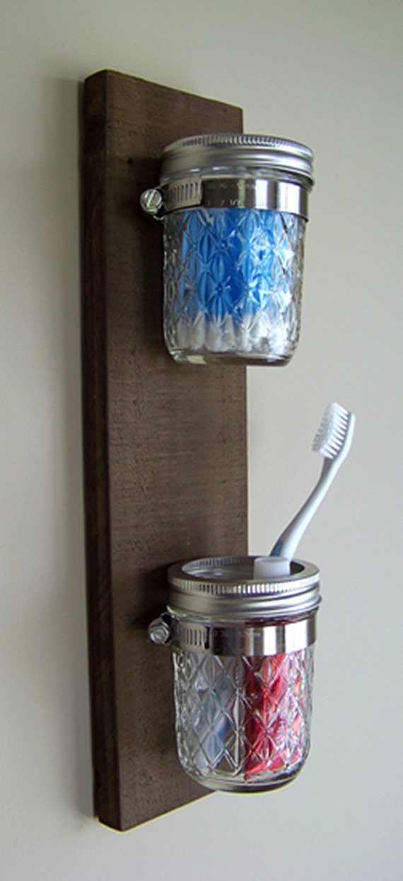 Mason Jar Storage Bathroom Organizer / Mason Jar Organizer