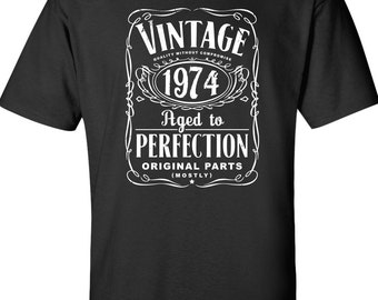 41st Birthday Shirt For Men and Women - Vintage 1974 Aged To Perfection ...