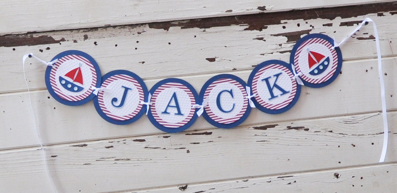 Nautical Name Banner Boy 1st Birthday