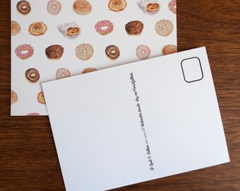 I Love Donut Print Postcard - Single (1) Postcard for Donut Lovers