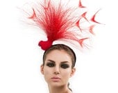 Red Bird Fascinator, Red headpiece, couture hat, Melbourne cup fascinators, Red Hat, Derby hat Red Bird Fascinator, Red headpiece, couture hat, Melbourne cup fascinators, Red Hat, Derby hat
