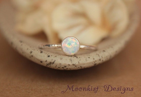delicate opal engagement ring opal bezel set solitaire in sterling opal promise ring - Opal Wedding Ring Sets delicate opal engagement ring opal bezel set solitaire in sterling opal promise ring - Opal Wedding Ring Sets