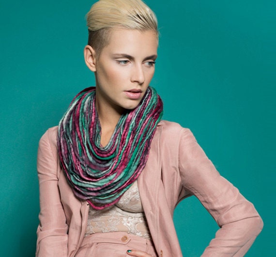 Items similar to Wool scarf Scarf necklace Wool necklace Statement