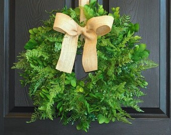 Spring Wreath Year Round Wreaths Boxwood Fern Welcome Front Door Home Decor Outdoor Spring Wreath Year Round Wreaths Boxwood Fern Welcome Front Door Home Decor Outdoor