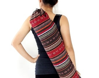 Handmade Yoga Mat Bag Yoga Bag Sports Bags Tote Yoga Sling bag Pilates Bag Pilates Mat Bag Woven Yoga Bag Women bag Woven Cotton bag (WF38)