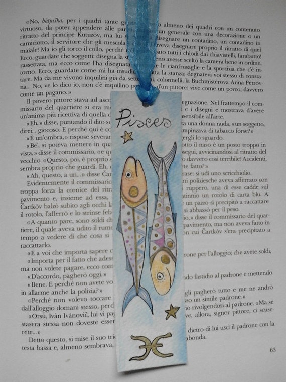 zodiac pisces paper bookmark original pisces bookmark
