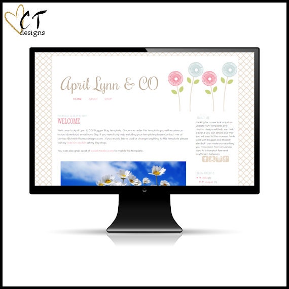 April Lynn & CO Blogger Blog Template Il_570xn