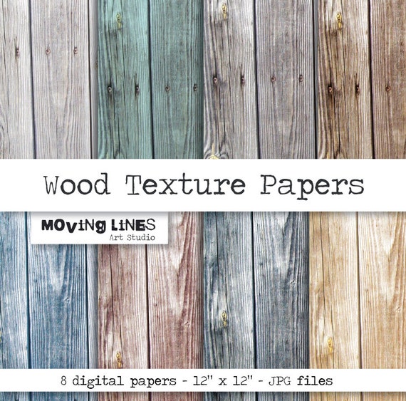 Wood Digital Paper Natural Distressed Wood Grain by MovingLines