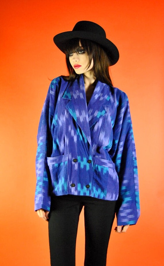  ikat jacket 90 s woven Guatemalan Ikat by youngandukraine 