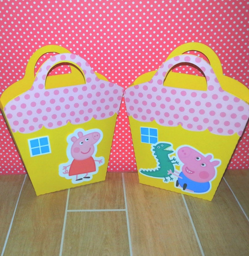 12 Peppa Pig Birthday Favor Bags Purses by PishPoshPartique