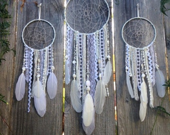 Custom White Dreamcatcher, Boho Decor Dream Catcher, nursery decor, baby shower gift - wedding decor