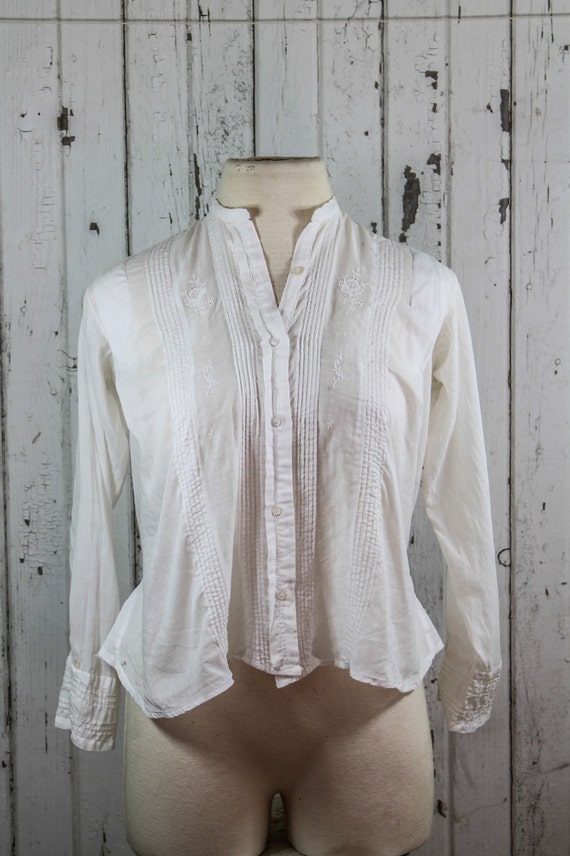 Antique Victorian Blouse Shirt / White Top / by rockabillyfinery