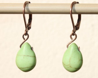 SALE ! Green Earrings Turquoise Earrings Dangle earrings Drop earrings Howlite Turquoise Small Jewelry Gift For Her Gift Ideas